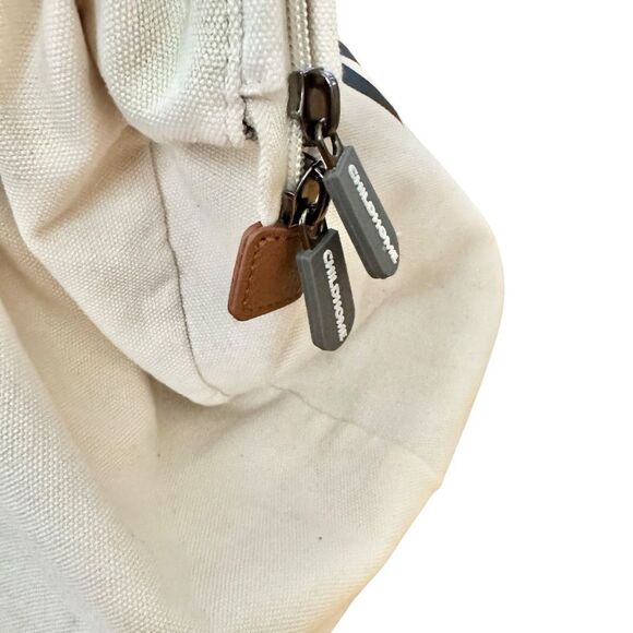 Childhome Extra Large Canvas Mommy Bag Tote Red Green Stripes - Picture 3 of 11